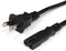 Polarized 2 Prong Power Cord with Copper Wire Core - (Square/Round) for Satellite, CATV, Game Systems, and More -  NEMA 1-15P to C7 C8 / IEC320 - UL Listed - Black, 8 Feet (2.4 Meter) Power Cable