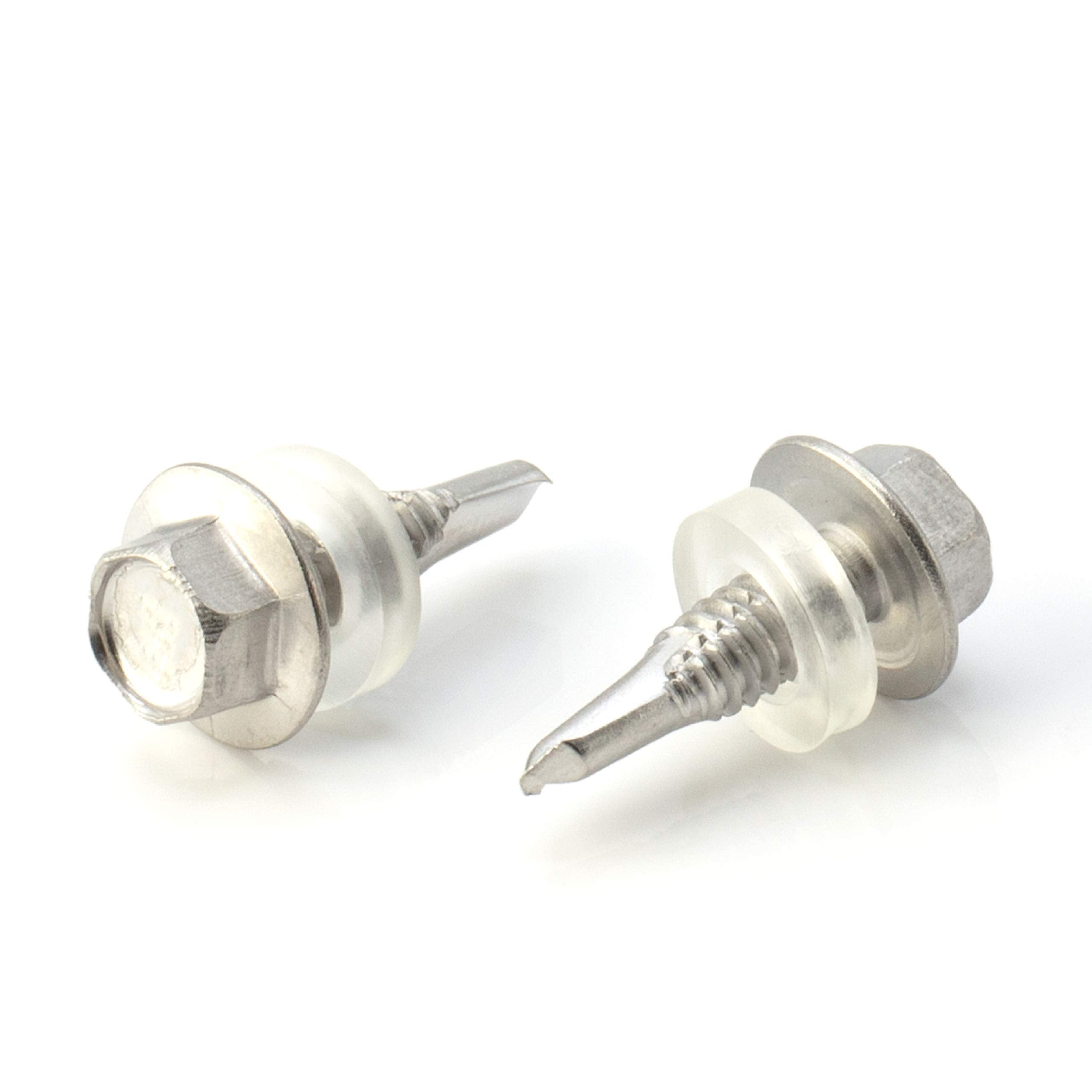 #12 Size, 3/4" Length (19mm) - Self Tapping Screw - Self Drilling Screw - 410 Stainless Steel Screws = Exceptional Wear and Very Corrosion Resistant) - Hex Washer Head - 100pcs