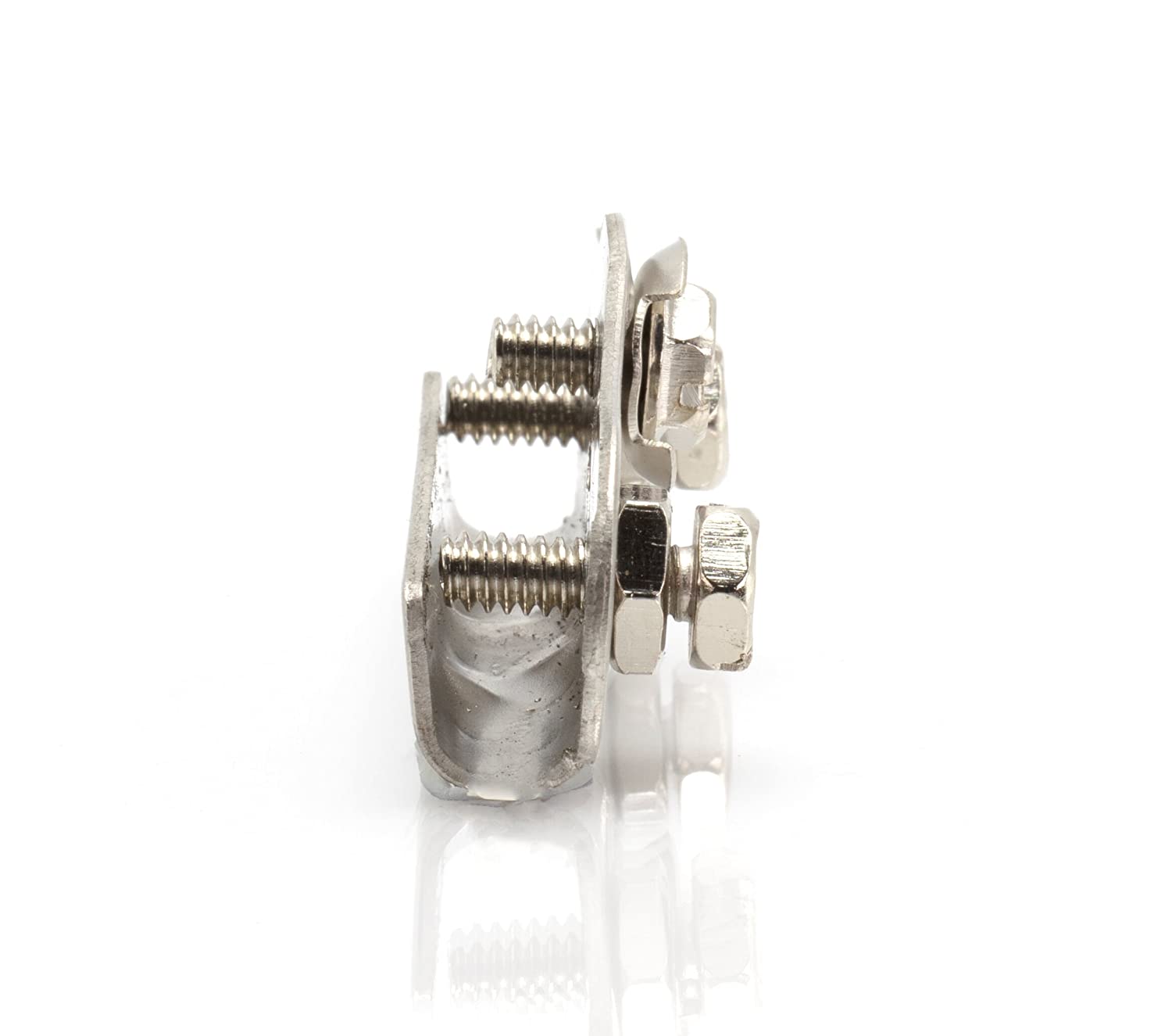 Meter Box and Panel Ground Clamp, Front or Back - Bonding Grounding Wire Clamp - Grounding Tools Edition - UL Listed - Antenna, Satellite Dish, Cable TV - 1 Pack