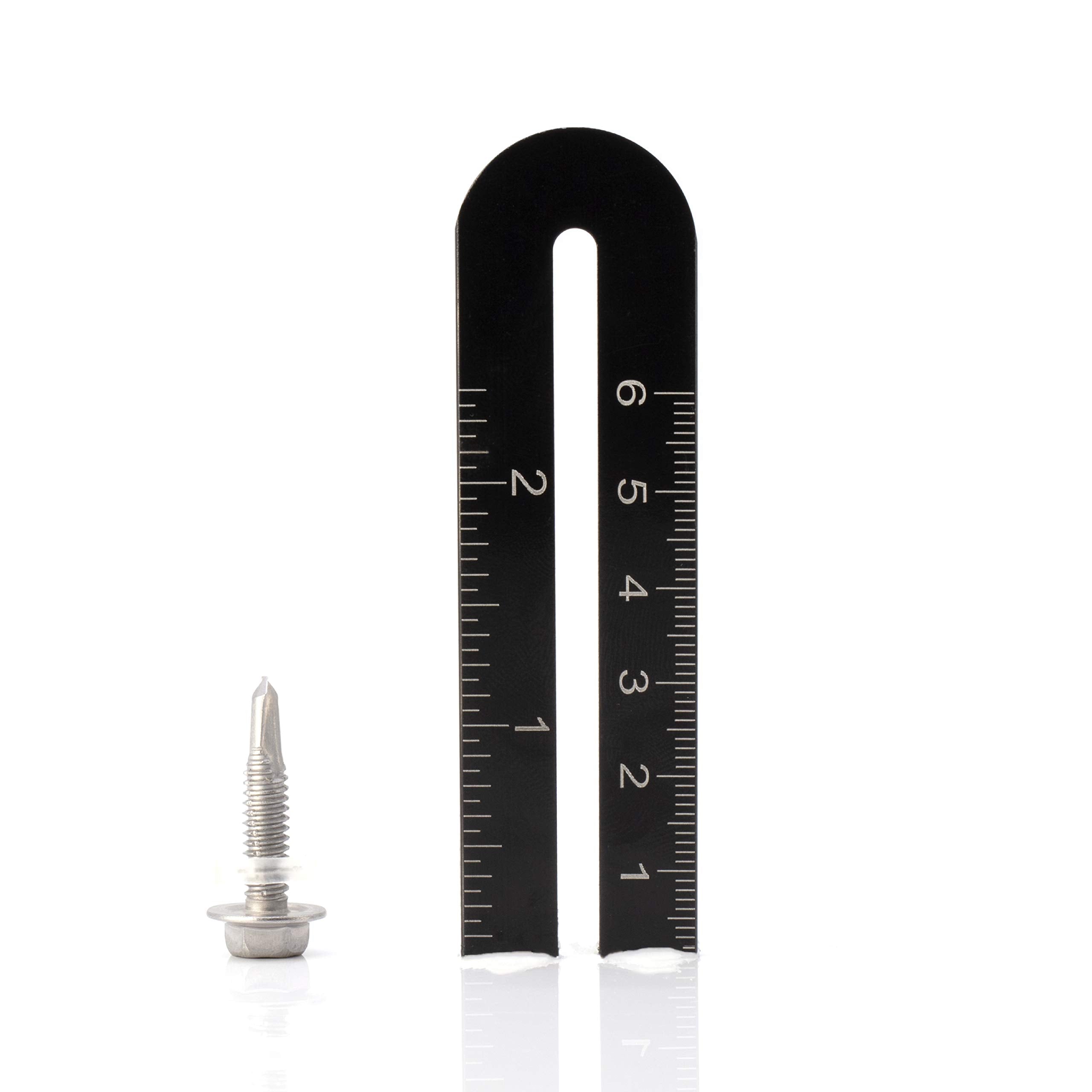 #12 Size, 1" Length (25mm) - Self Tapping Screw - Self Drilling Screw - 410 Stainless Steel Screws = Exceptional Wear and Very Corrosion Resistant) - Hex Washer Head - 100pcs