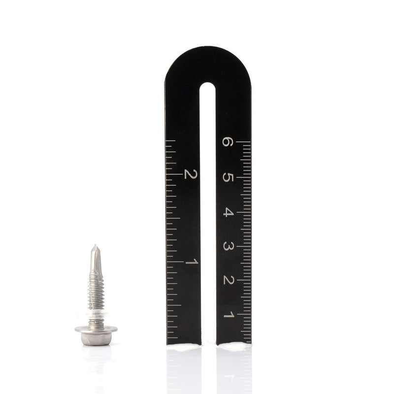 #12 Size, 1" Length (25mm) - Self Tapping Screw - Self Drilling Screw - 410 Stainless Steel Screws = Exceptional Wear and Very Corrosion Resistant) - Hex Washer Head - 100pcs