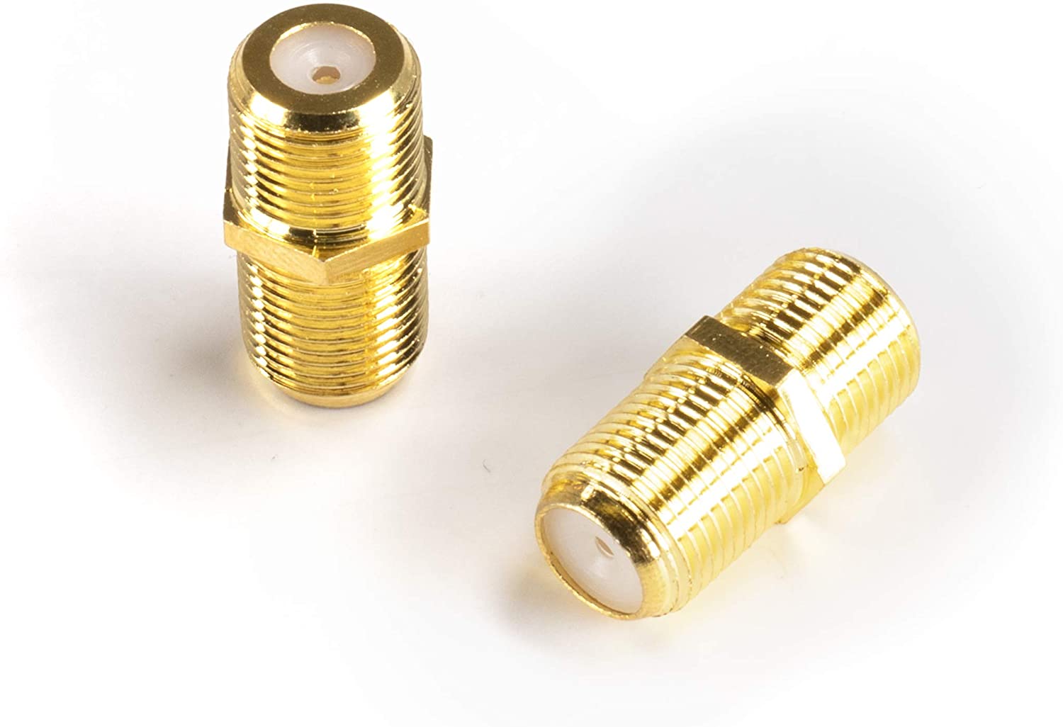 Gold Cable Extension Coupler - 50 Pack - Connects Two Coaxial Video Cables, for Coax F81 (female to female) - High Quality 3GHz Satellite, Cable TV, and Cable Internet Rated