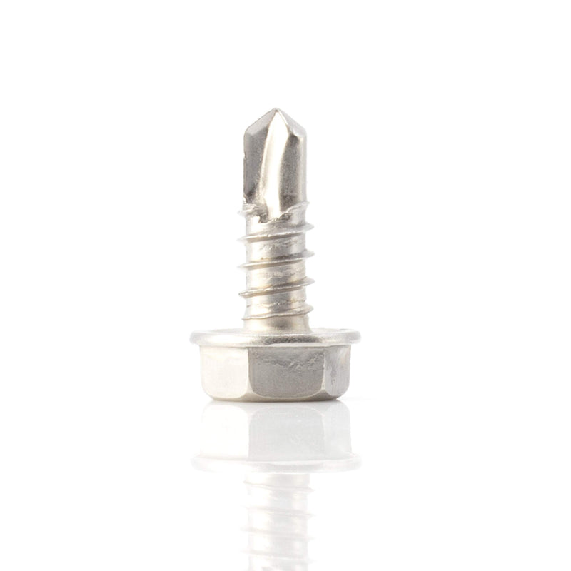 #10 Size, 1/2" Length (13mm) - Self Tapping Screw - Self Drilling Screw - 410 Stainless Steel Screws = Exceptional Wear and Very Corrosion Resistant) - Hex Washer Head - 100pcs