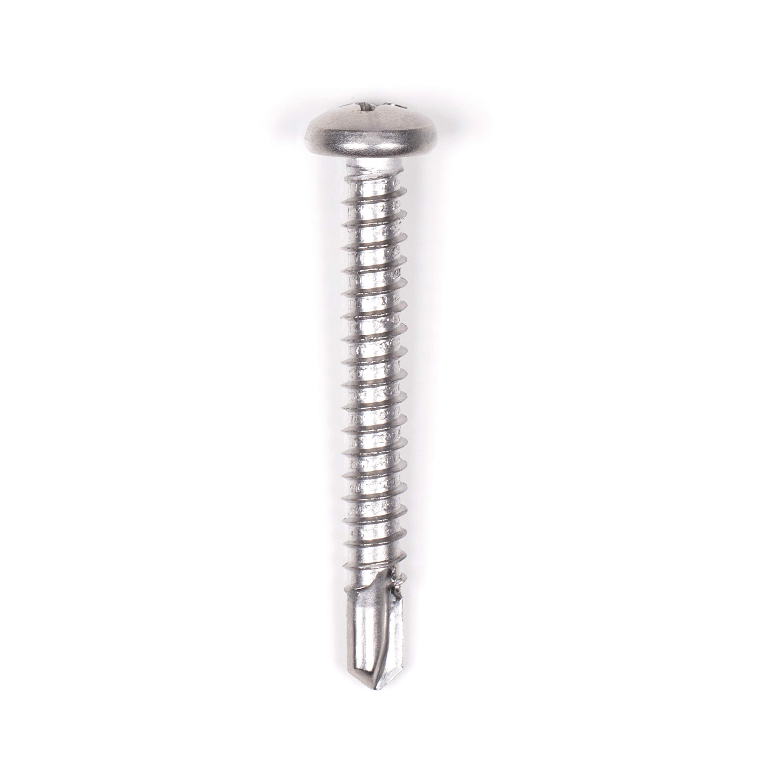 #10 Size, 1 1/2" Length (38mm) - Self Tapping Screw - Self Drilling Screw - 410 Stainless Steel Screws = Exceptional Wear and Very Corrosion Resistant) - Phillips Pan Head - 100pcs