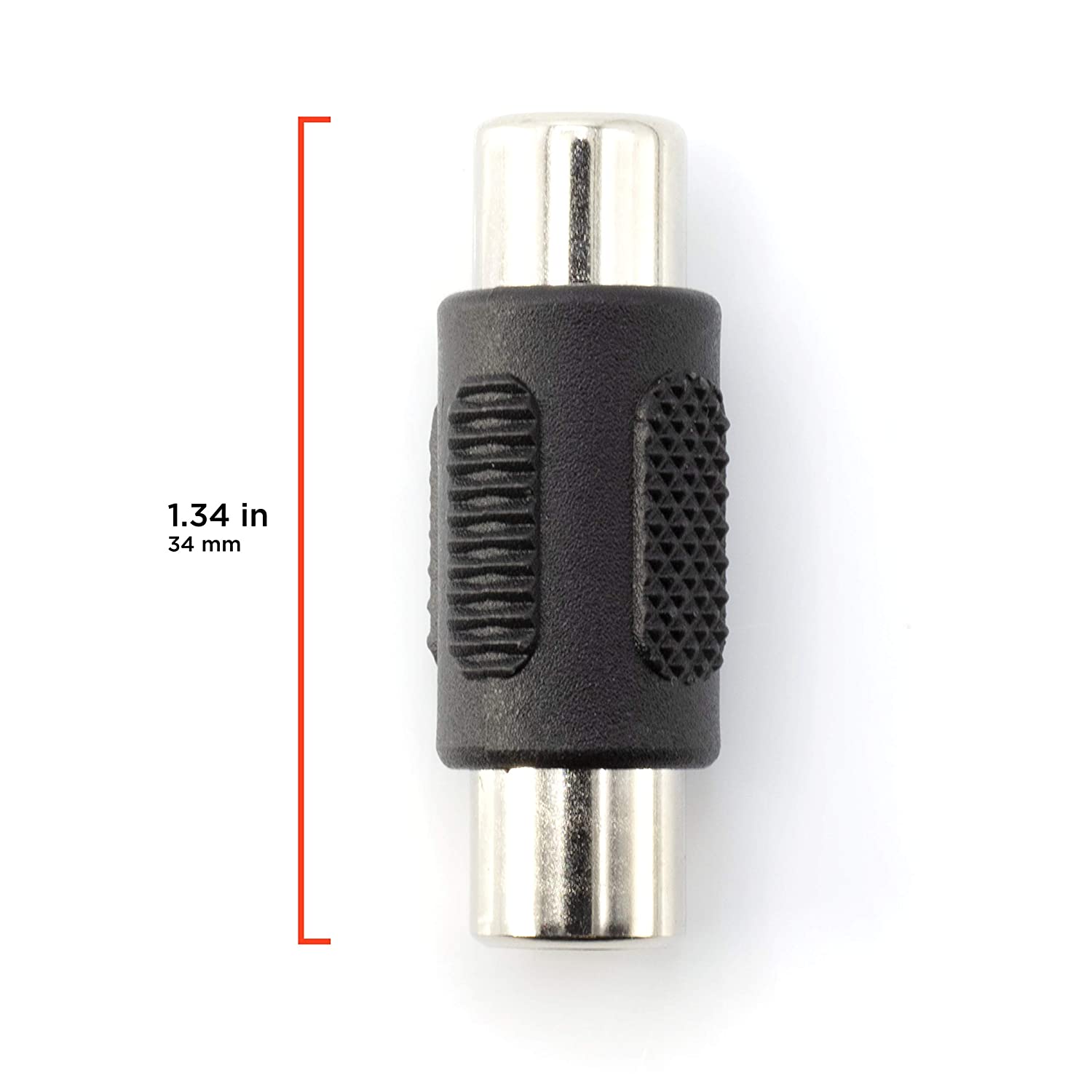 RCA Adapter, Female to Female Coupler, Extender, Barrel - Audio Video RCA Connectors, for Audio, Video, S/PDIF, Subwoofer, Phono, Composite, Component, and More - 4 Pack