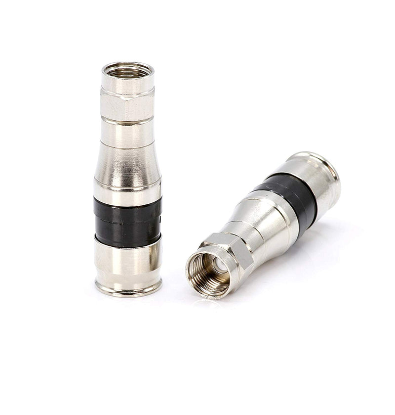 RG11 Coaxial Cable Connectors | Coax Compression Fittings w Water Tight – 10 ea