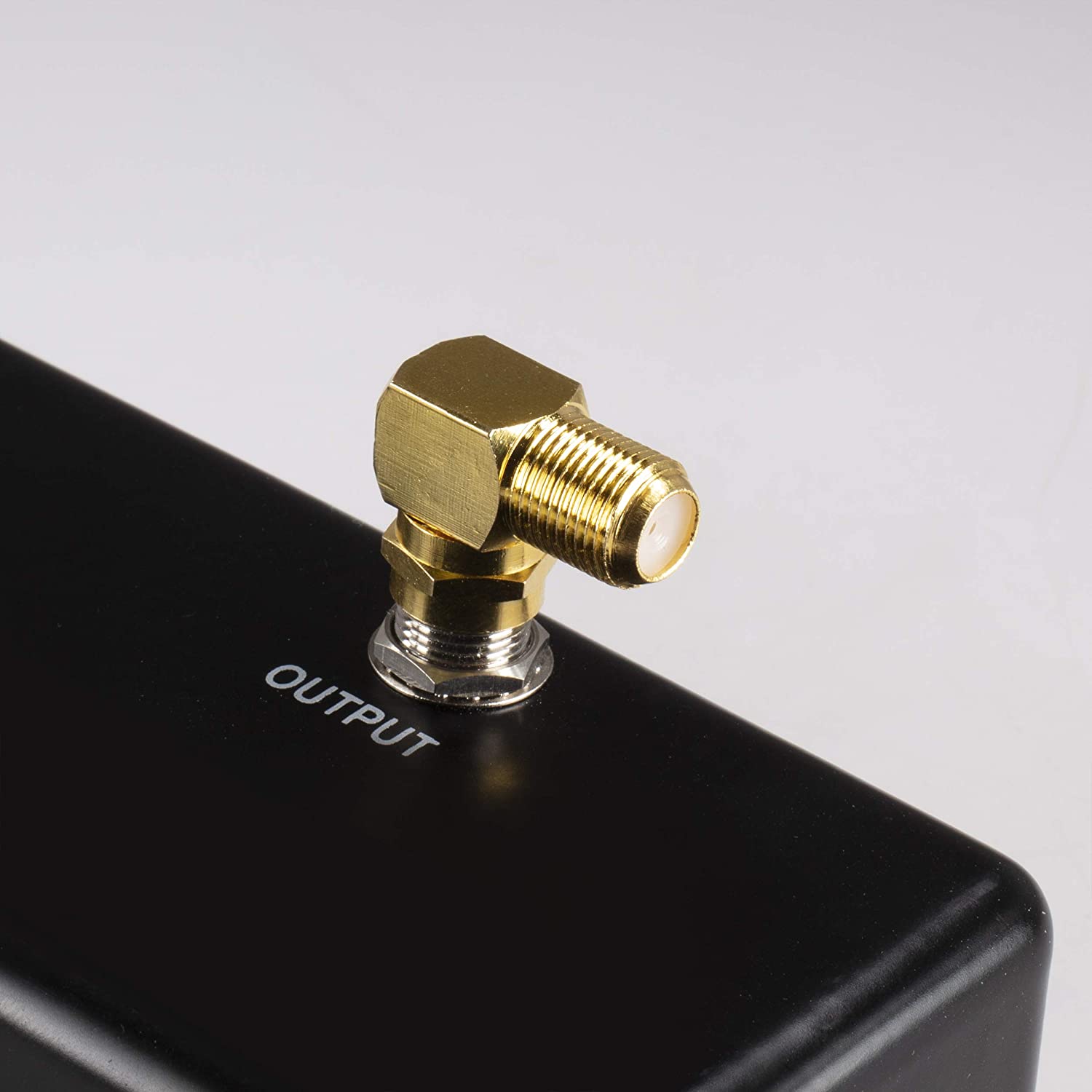 Gold Coaxial Cable Right Angle Connector - 25 Pack - for Tight Corners and Flat Panel TV Mounting - 90 degree F Type Adapter for Coax Cable and Wall Plates
