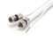 25ft Dual with Ground RG6 Coaxial Twin Coax Cable (Siamese Cable) with 18AWG Copper Ground Wire, Satellite, Antenna & CATV Quality Compression Connectors, White