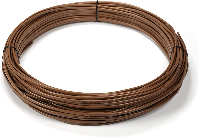 Thermostat Wire 18/7 - Brown - Solid Copper 18 Gauge, 7 Conductor - CL2 (UL Listed) CMR Riser Rated (CL3) - Residential, Commercial and Industrial Rated - 18-7, 150 Feet