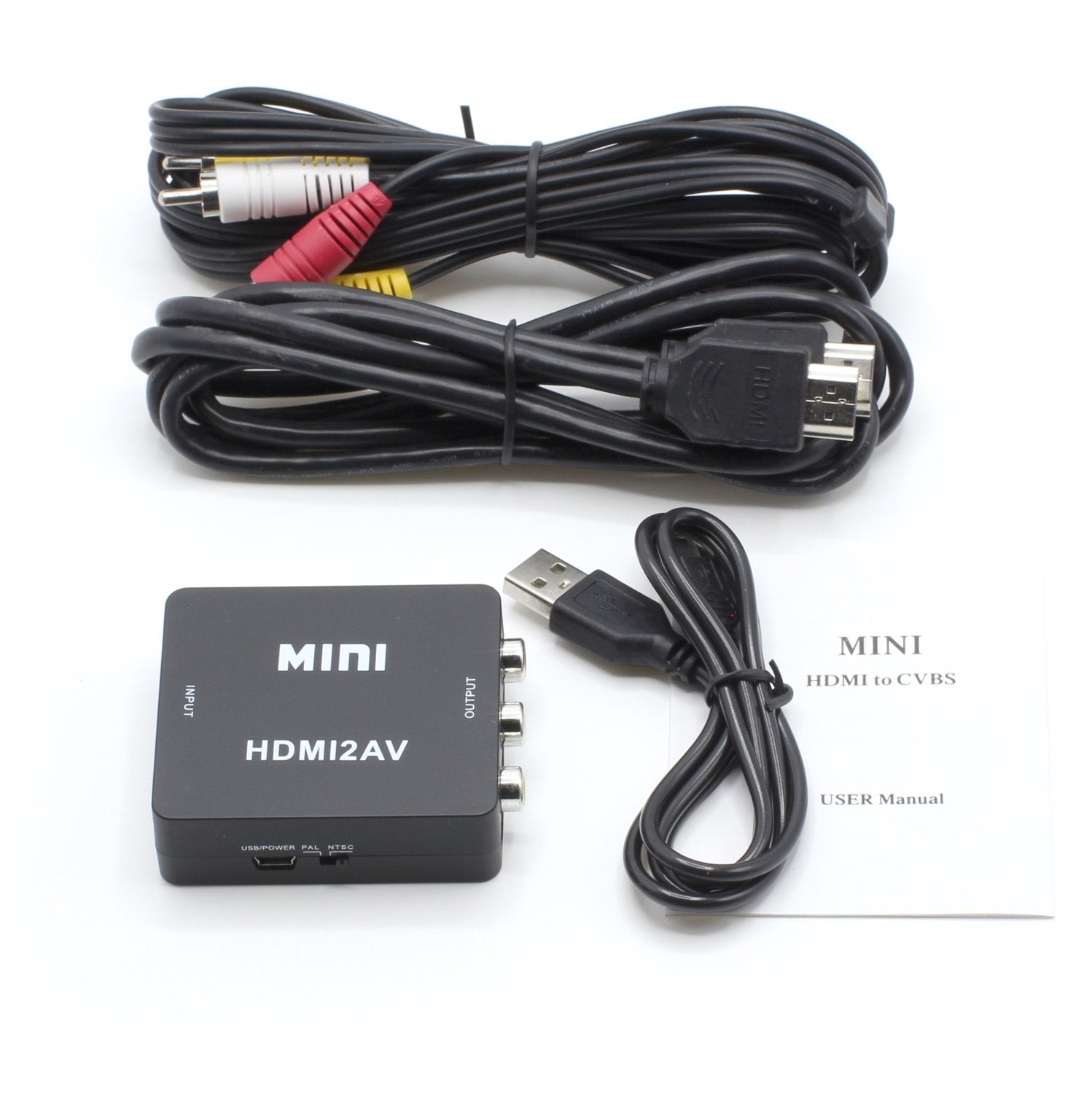 THE CIMPLE CO - HDMI to RCA Converter (Digital to Analog Converter) - Converts FROM HDMI - Does not work in reverse - DOWN CONVERTS - Black Kit