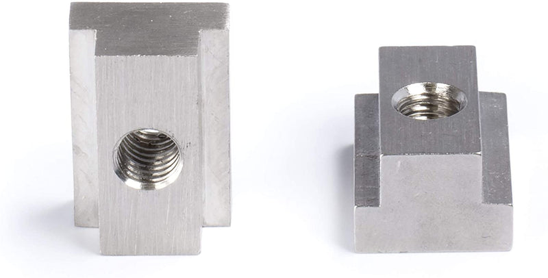 Bed Rail T Slot Nuts works with Toyota Tacoma and Tundra | Stainless Steel 304 Silver, 10 Pack | Tapped with 3/8"-16 Thread