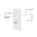 Cable Extension Coupler, with Washer and Nut - 100 Pack - Works with Wall plates - Connects Two Coaxial Video Cables, for Coax F81 (female to female) High Quality 3GHz Satellite, CATV