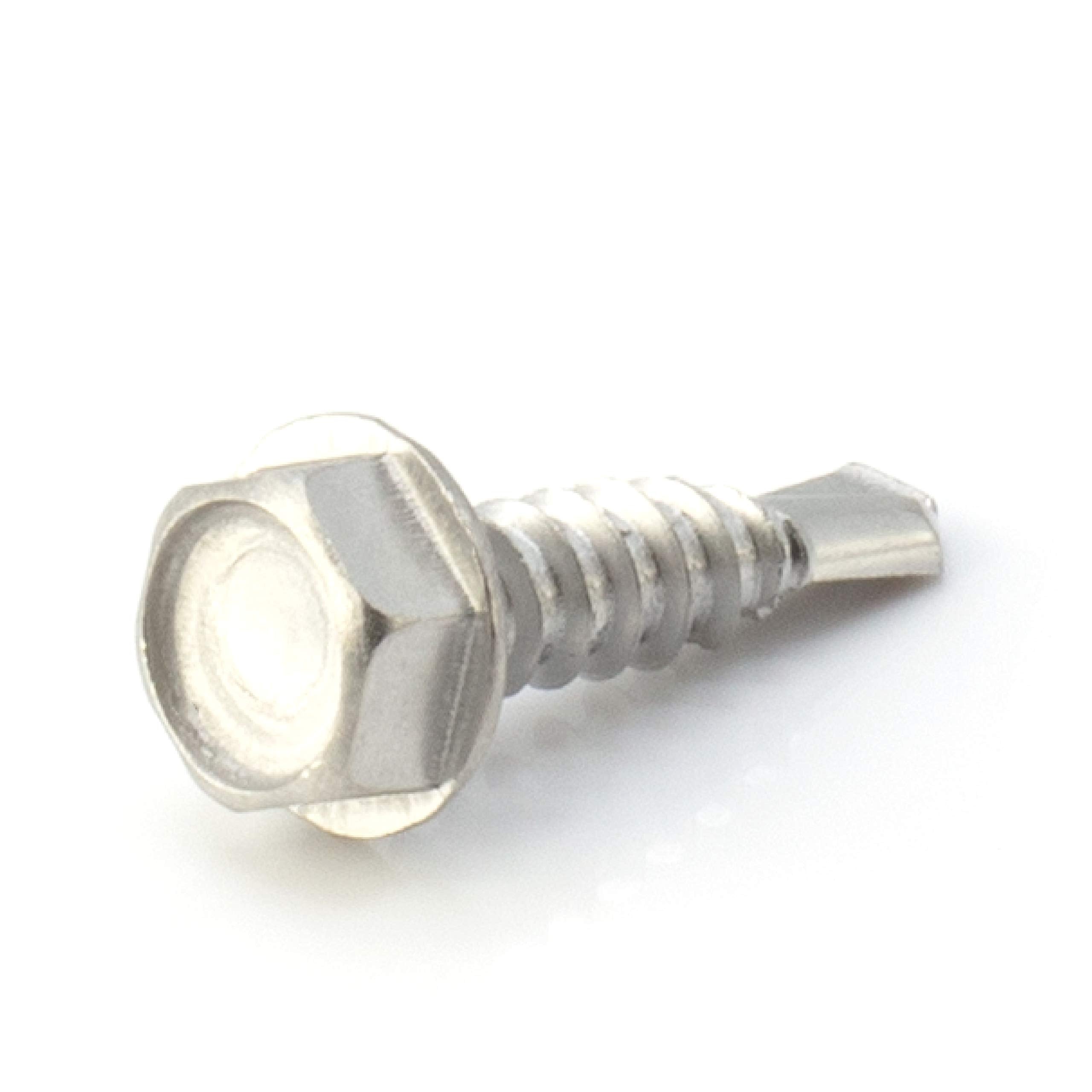 #10 Size, 3/4" Length (19mm) - Self Tapping Screw - Self Drilling Screw - 410 Stainless Steel Screws = Exceptional Wear and Very Corrosion Resistant) - Hex Washer Head - 100pcs