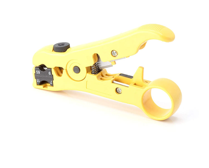Premium Coaxial Cable Cutter/Prepping Tool for RG59, RG6, RG7, and RG11 - Stripping Tool for Category Cable- CAT6 CAT5 CAT3 Stripper - Universal for coaxial and cat wire