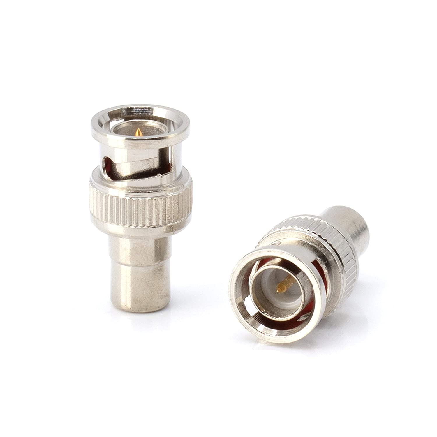 RCA and BNC Coaxial Adapter - BNC Male to RCA Female Connector, Adapter, Coupler, and Converter - For RG11, RG6, RG59, RG58, SDI, HD SDI, CCTV - 100 Pack