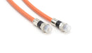 1.5 Feet (0.45 Meter) - Direct Burial Coaxial Cable 75 Ohm RF RG6 Coax Cable, with Rubber Boots - Outdoor Connectors - Orange - Solid Copper Core - Designed Waterproof and can Be Buried