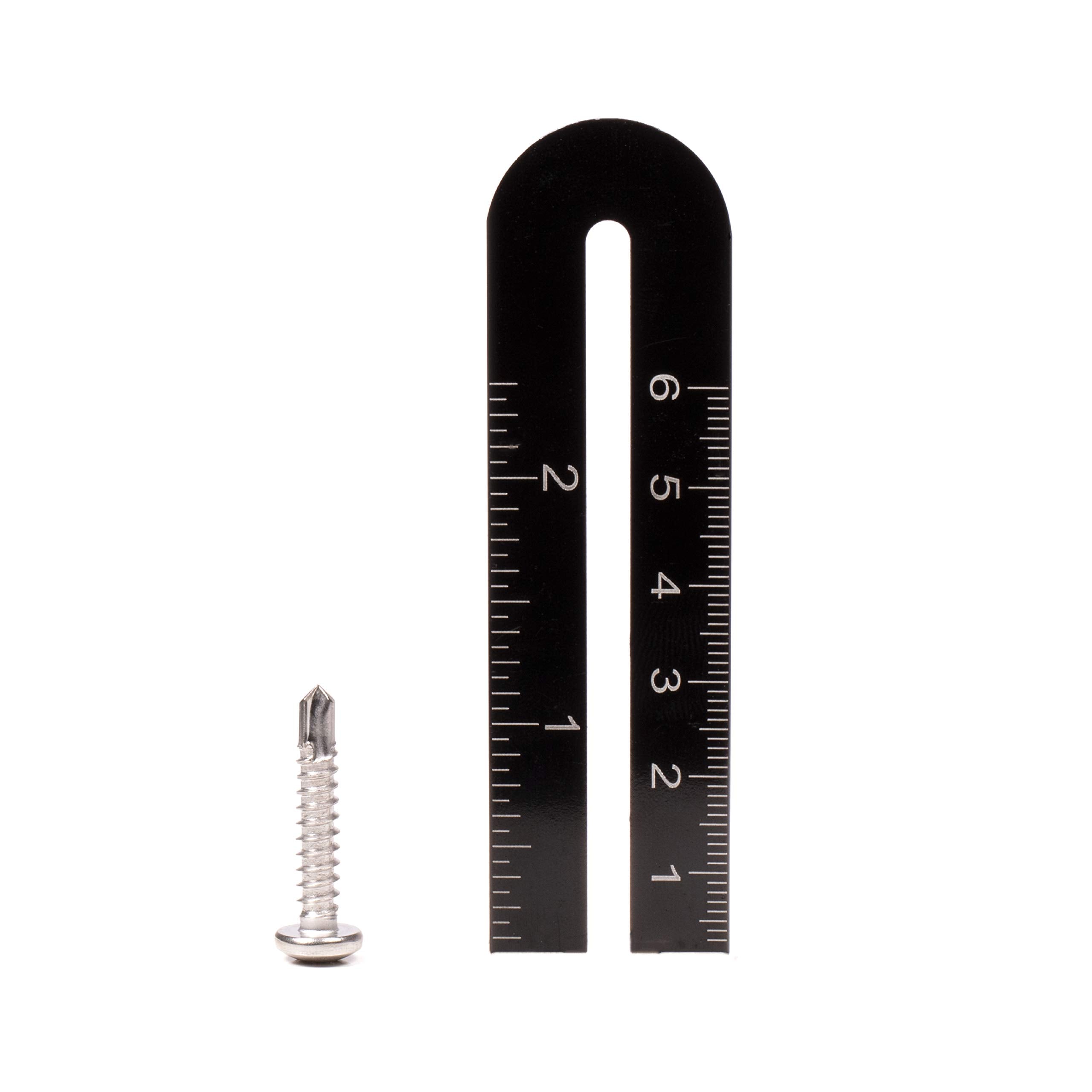 #10 Size, 1" Length (25mm) - Self Tapping Screw - Self Drilling Screw - 410 Stainless Steel Screws = Exceptional Wear and Very Corrosion Resistant) - Phillips Pan Head - 100pcs