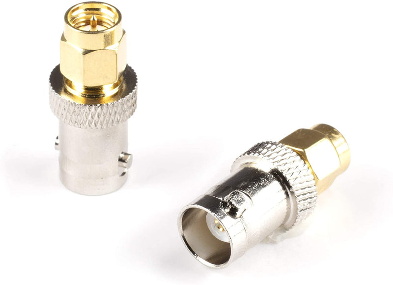 Gold SMA Male to BNC Female Adapter - 1 Pack Coupler - Male to Female Coaxial (RF) Connector, Compatible with RF, SDI, HD-SDI, CCTGV, Camera