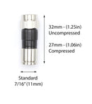 Coaxial Cable Compression Fitting - 50 Pack Connector - for RG6 Coax Cable - with Weather Seal O Ring and Water Tight Grip