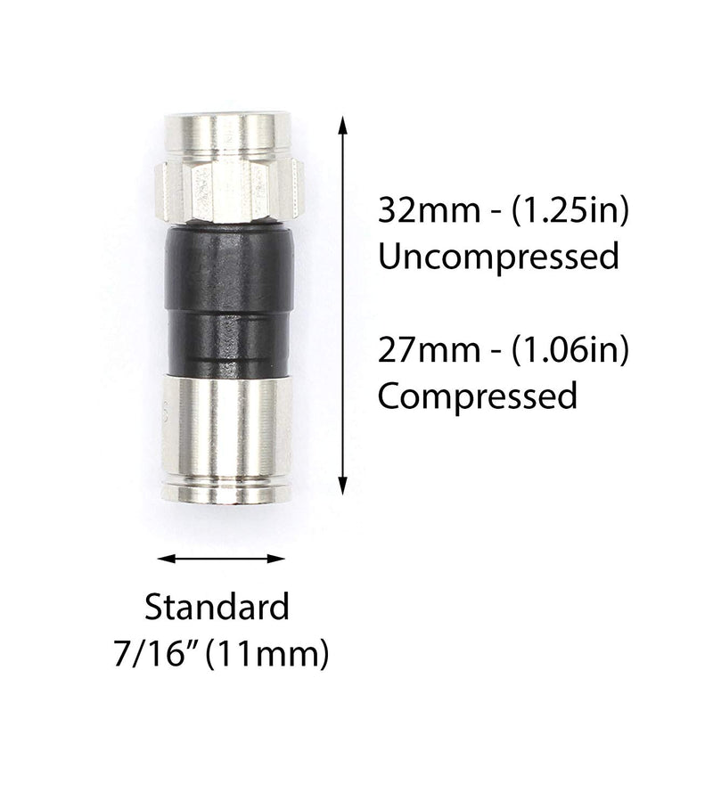 RG6 Coaxial Cable Connectors | Coax Compression Fittings w Water Tight – 10 ea