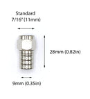 Coaxial Crimp Connector for RG6 Coaxial Cable. Includes O-Ring and Gel for Weather Proofing Seal, Indoor and Outdoor use. Also known as a Radial Compression Connector. Pack of 10