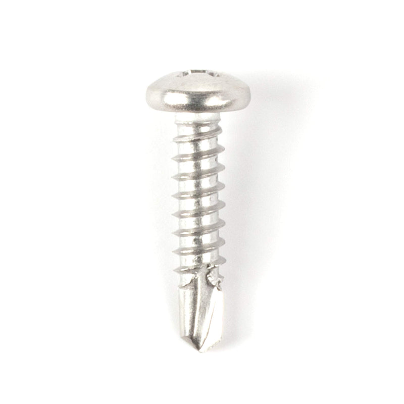 #8 Size, 3/4" Length (19mm) - Self Tapping Screw - Self Drilling Screw - 410 Stainless Steel Screws = Exceptional Wear and Very Corrosion Resistant) - Phillips Pan Head - 100pcs