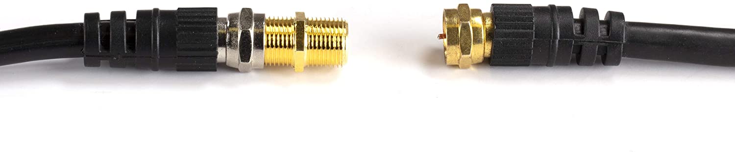 Gold Cable Extension Coupler - 100 Pack - Connects Two Coaxial Video Cables, for Coax F81 (female to female) - High Quality 3GHz Satellite, Cable TV, and Cable Internet Rated