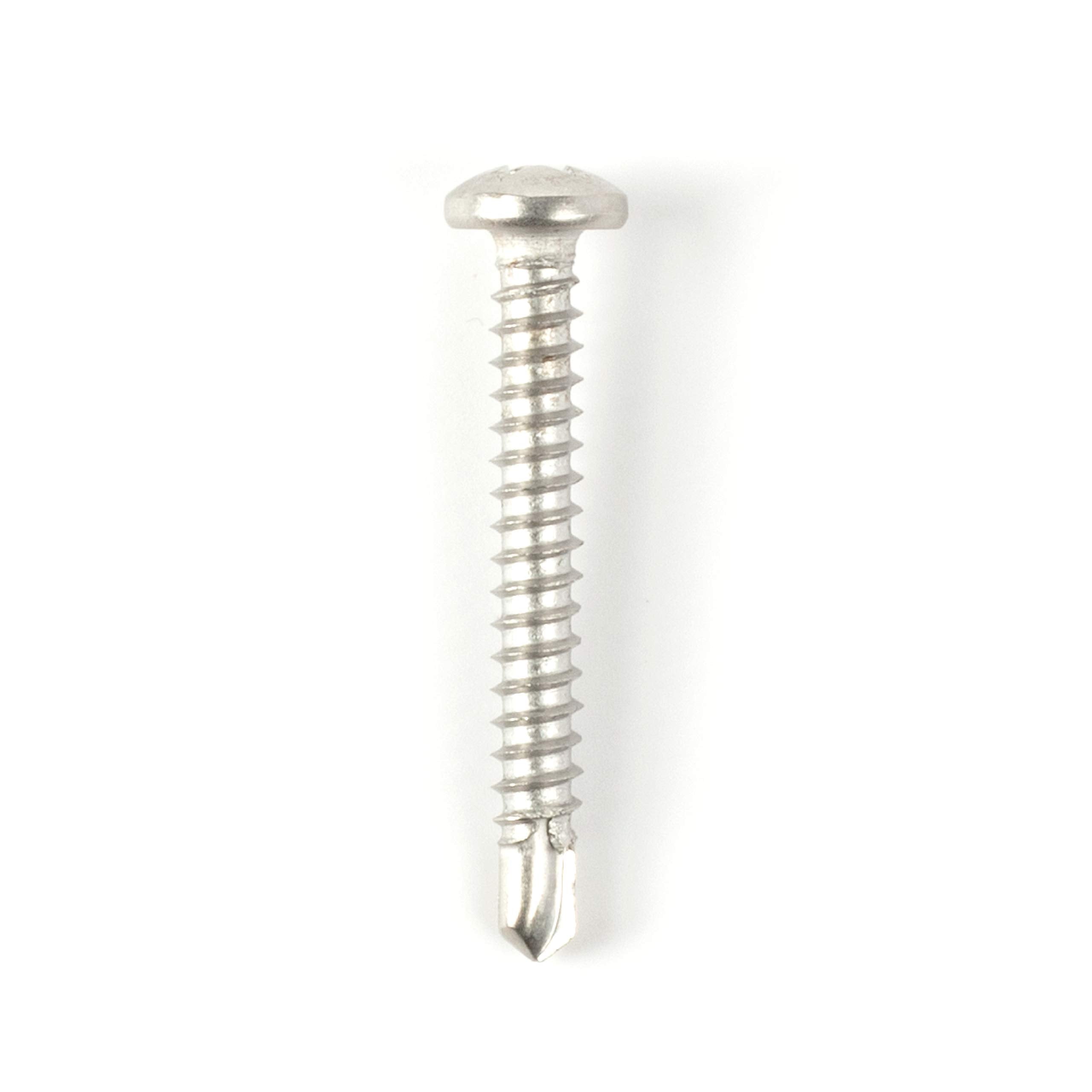 #8 Size, 1 1/4" Length (32mm) - Self Tapping Screw - Self Drilling Screw - 410 Stainless Steel Screws = Exceptional Wear and Very Corrosion Resistant) - Phillips Pan Head - 100pcs