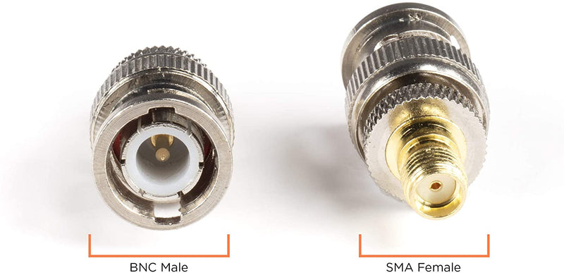 Gold SMA Female to BNC Male Adapter - 10 Pack Coupler - Male to Female Coaxial (RF) Connector, Compatible with RF, SDI, HD-SDI, CCTGV, Camera