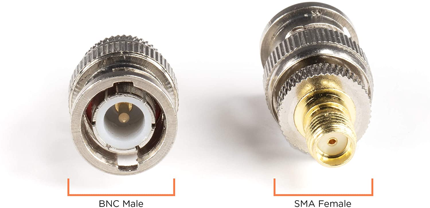 Gold SMA Female to BNC Male Adapter - 25 Pack Coupler - Male to Female Coaxial (RF) Connector, Compatible with RF, SDI, HD-SDI, CCTGV, Camera