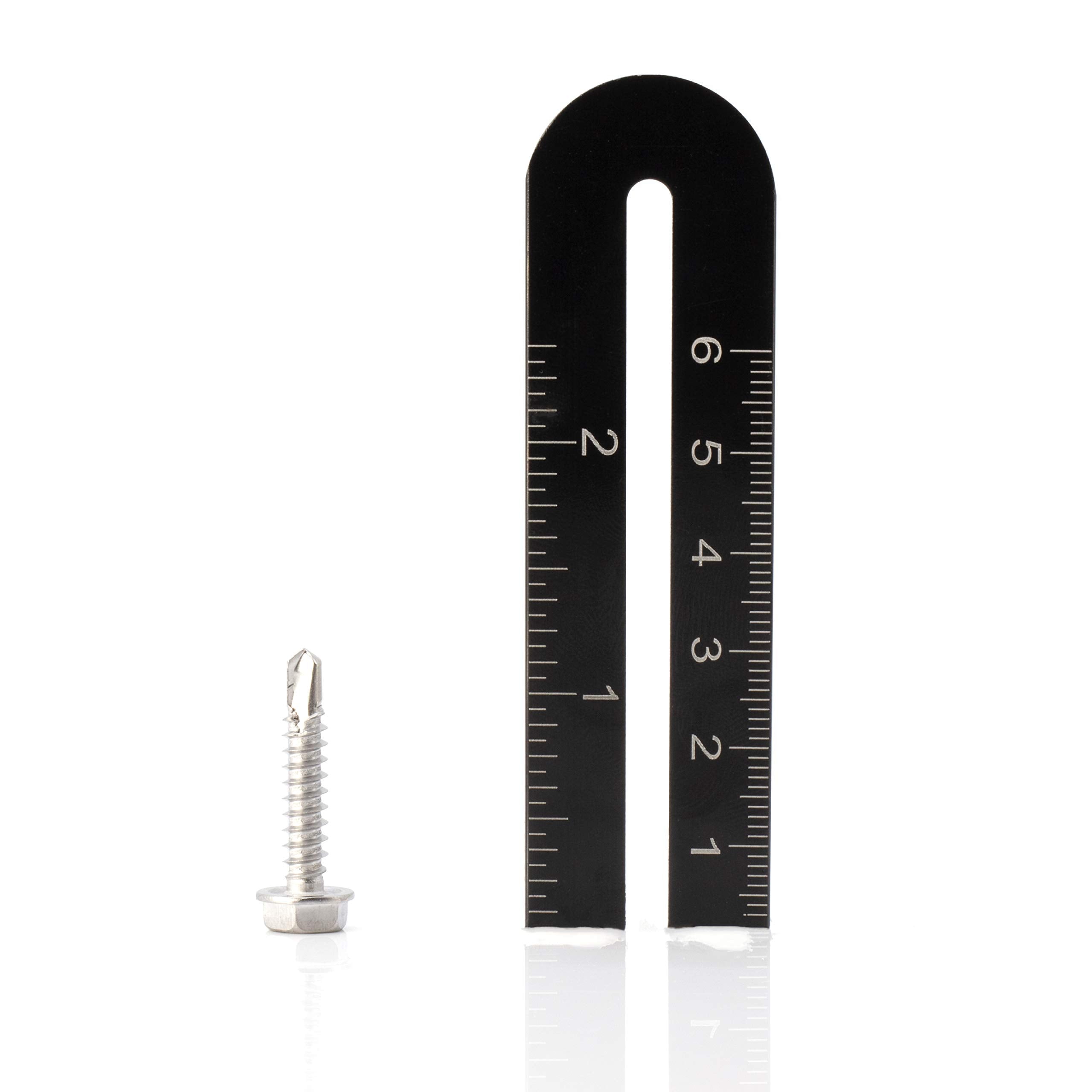 #10 Size, 1" Length (25mm) - Self Tapping Screw - Self Drilling Screw - 410 Stainless Steel Screws = Exceptional Wear and Very Corrosion Resistant) - Hex Washer Head - 100pcs