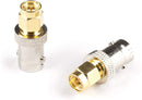 Gold SMA Male to BNC Female Adapter - 10 Pack Coupler - Male to Female Coaxial (RF) Connector, Compatible with RF, SDI, HD-SDI, CCTGV, Camera