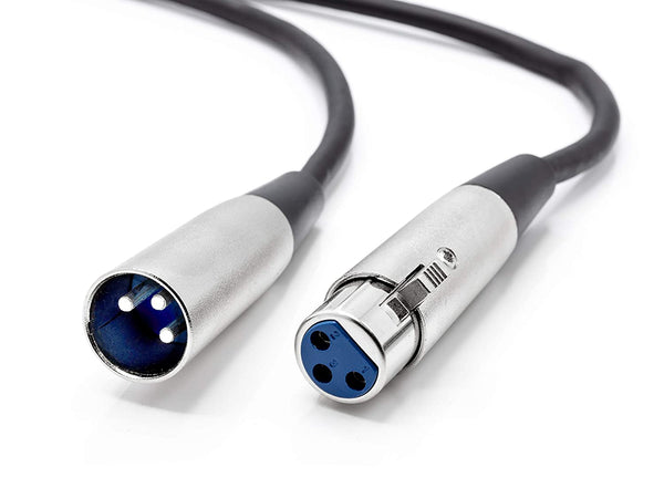 XLR Male to XLR Female Microphone Extension Cable - 6mm Cable with 3P - 3 Pin Connector - For Mixers, Mic, Audio Consoles - Balanced Cable - 28 AWG - 10 Feet