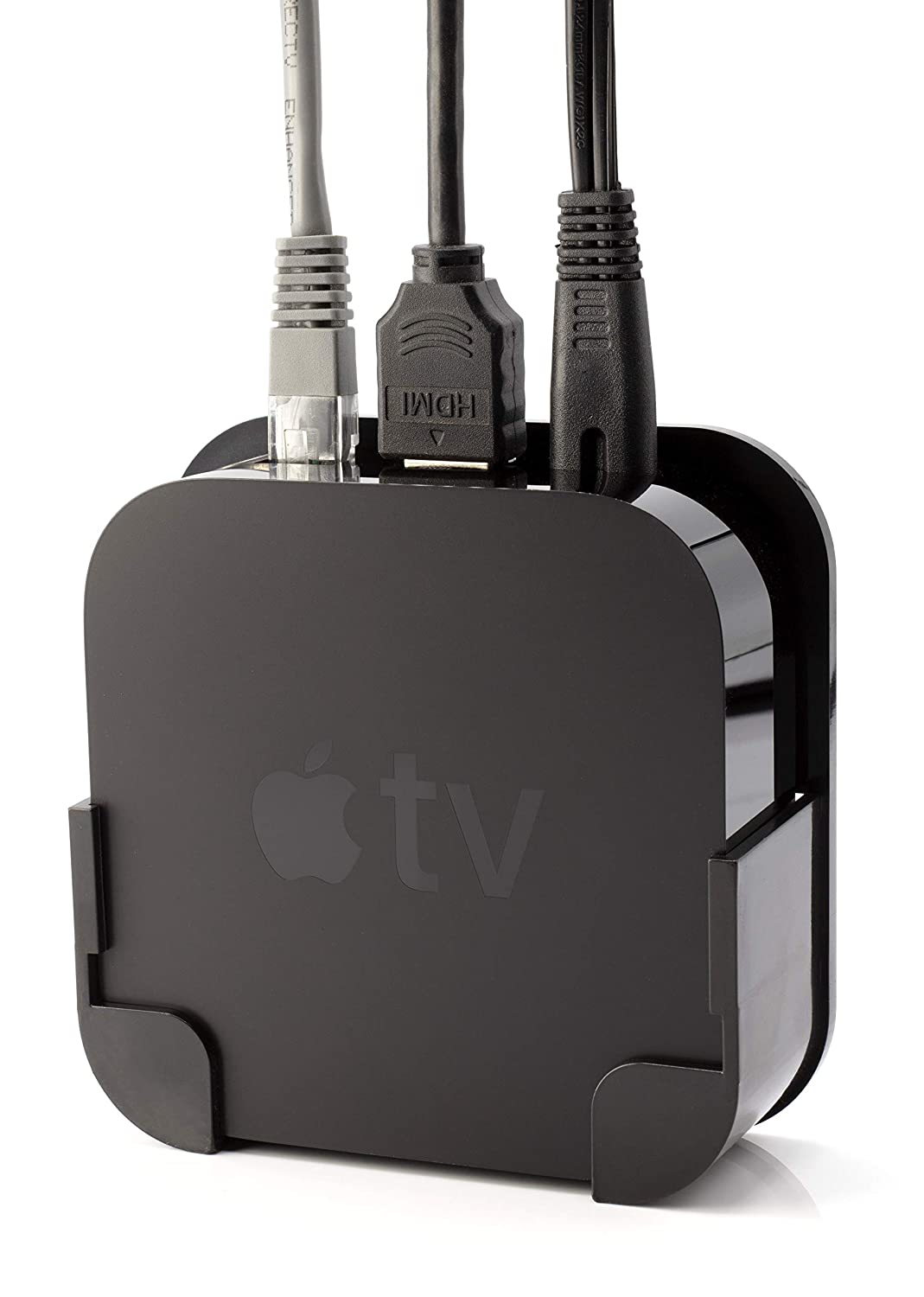 ATV 4K Mount - Compatible with 4th Generation Media Players - Easy Wall Mounting System - Includes a Premium HDMI Cable - Black (works with apple tv 4, and 4K)