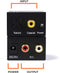 Digital Optical Audio Converter Kit - Digital Optical Coax to Analog RCA Audio Adapter with RCA and Toslink (Fiber) Cable