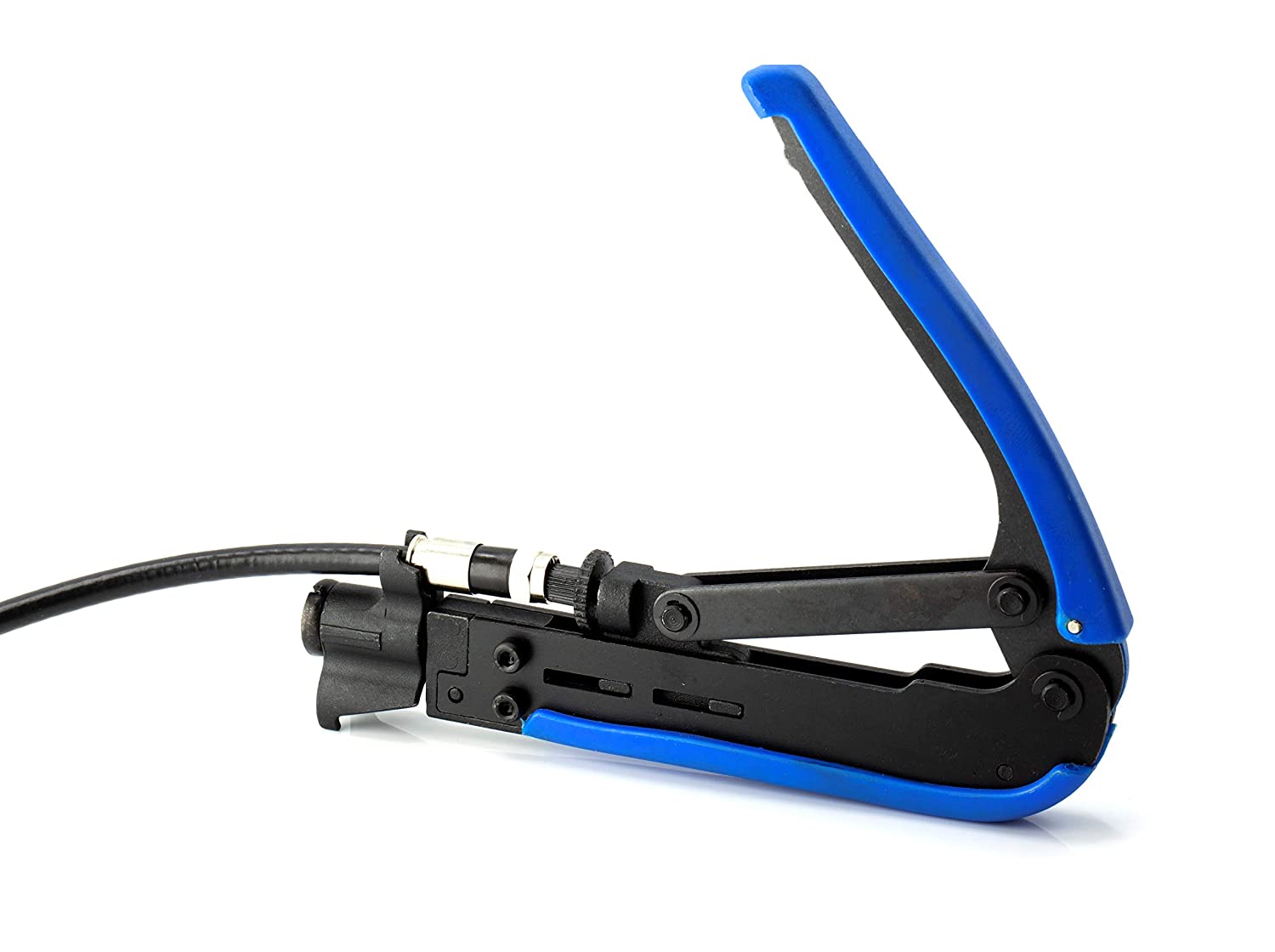 Coaxial Compression Tool - RG59, RG6, RG7, and RG11 Compression for F81 / RF Connectors - Adjustable length and type, for almost all connectors manufactured