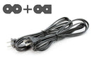 Two Pack of Power Cords - Includes Polarized and Figure 8 - 2 Prong 6ft