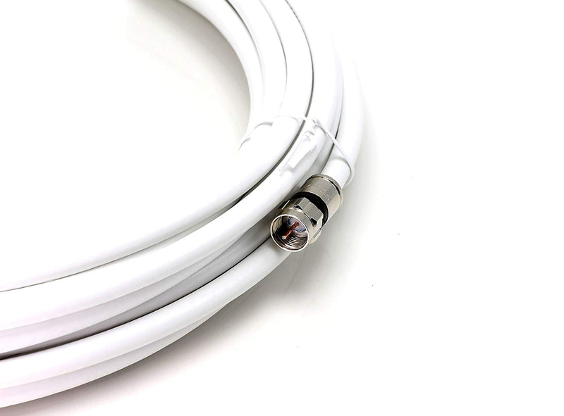 50' Feet, White RG6 Coaxial Cable (Coax Cable) | Made in the USA | F81 / RF