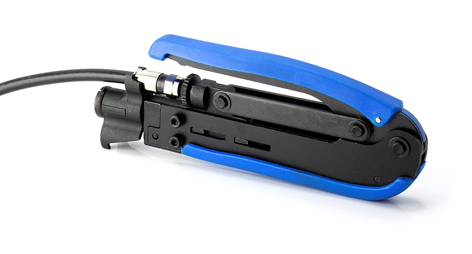 Coaxial Compression Tool - RG59, RG6, RG7, and RG11 Compression for F81 / RF Connectors - Adjustable length and type, for almost all connectors manufactured
