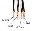 25 Feet (7.5 Meter) - Insulated Solid Copper THHN / THWN Wire - 14 AWG, Wire is Made in the USA, Residential, Commerical, Industrial, Grounding, Electrical rated for 600 Volts - In Black