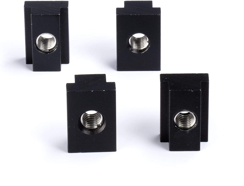 Bed Rail T Slot Nuts works with Toyota Tacoma and Tundra | Aluminum Black, 4 Pack | Tapped with 3/8"-16 Thread