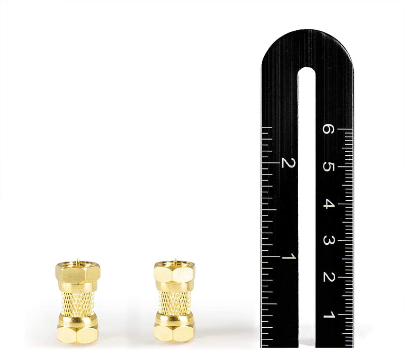 Gold Cable Extension Coupler for Coaxial Cables - 4 Pack - F81 (male to male) High Quality 3GHz Satellite, Cable TV, and Cable Internet Rated