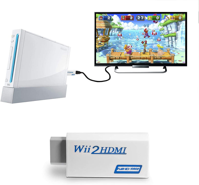 Wii to HDMI Converter,Wii HDMI Adapter Output Video Audio HDMI  Converter,with 3,5mm Audio Jack,Compatible with All Wii Display Mo 