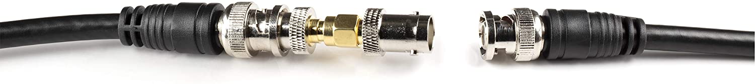 Gold SMA Female to BNC Female Adapter - 4 Pack Coupler - Male to Female Coaxial (RF) Connector, Compatible with RF, SDI, HD-SDI, CCTGV, Camera