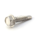 #14 Size, 1" Length (25mm) - Self Tapping Screw - Self Drilling Screw - 410 Stainless Steel Screws = Exceptional Wear and Very Corrosion Resistant) - Hex Washer Head - 100pcs