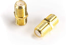 Gold Cable Extension Coupler - 4 Pack - Connects Two Coaxial Video Cables, for Coax F81 (female to female) - High Quality 3GHz Satellite, Cable TV, and Cable Internet Rated