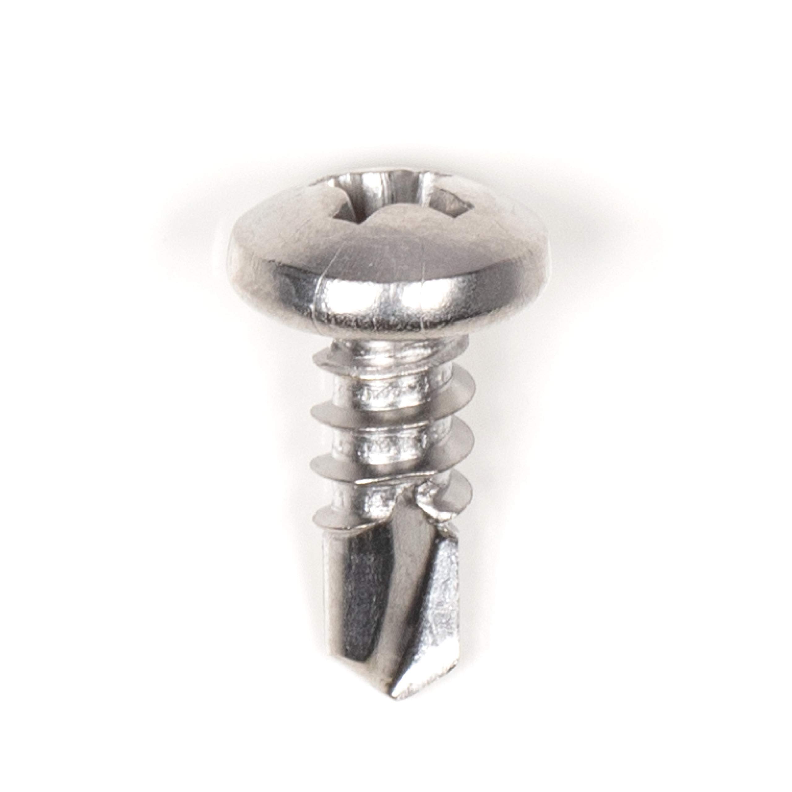 #10 Size, 1/2" Length (13mm) - Self Tapping Screw - Self Drilling Screw - 410 Stainless Steel Screws = Exceptional Wear and Very Corrosion Resistant) - Phillips Pan Head - 100pcs