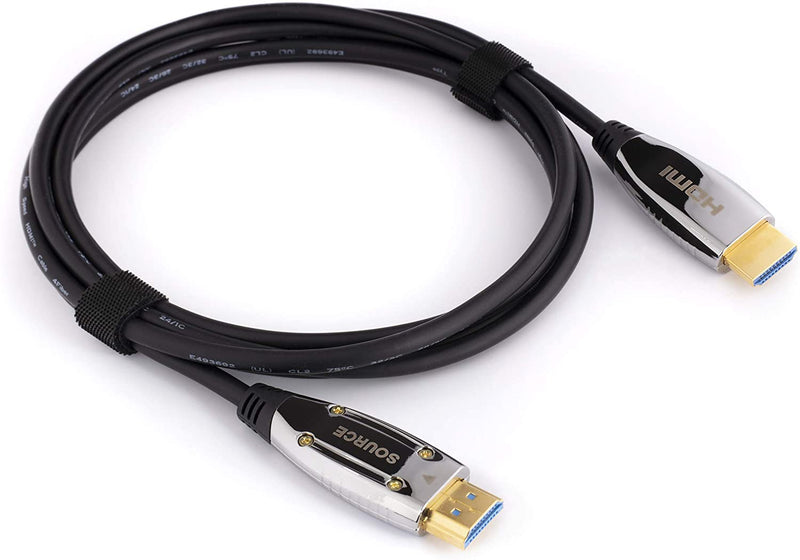 6 Feet, 4K Fiber Optic HDMI Cable, Ultra High Speed Fiber Optic 18Gbps 4K @ 60Hz, 4:4:4 HDR, HDCP, ARC, 3D and More - Hybrid HDMI with Gold Connectors
