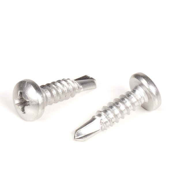 #10 Size, 3/4" Length (19mm) - Self Tapping Screw - Self Drilling Screw - 410 Stainless Steel Screws = Exceptional Wear and Very Corrosion Resistant) - Phillips Pan Head - 100pcs