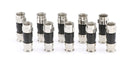 Coaxial Cable Compression Fitting - 10 Pack - Connector - for RG59 Coax Cable - with Weather Seal O Ring and Water Tight Grip